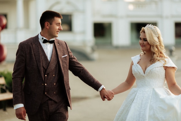 Charming bride and groom