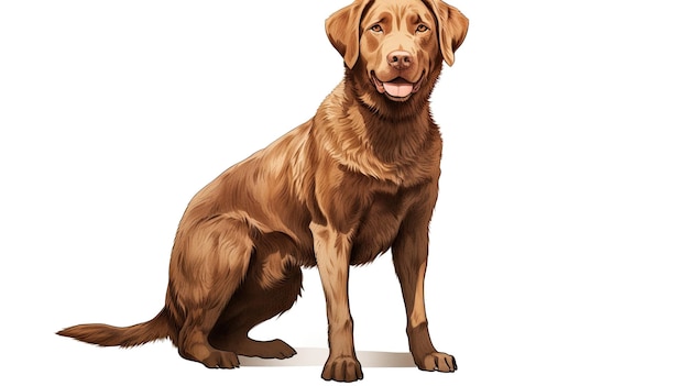 Charming Cartoon Chesapeake Bay Retriever in Action