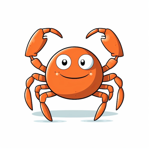 Photo charming cartoon crab illustration on white background