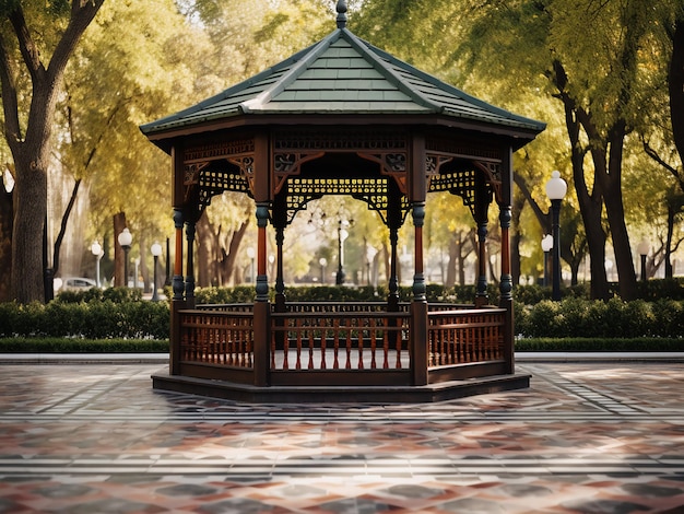 Foto un affascinante gazebo classico adorna l'esterno di una casa