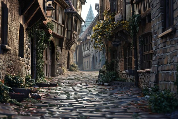 Charming cobblestone streets in old towns