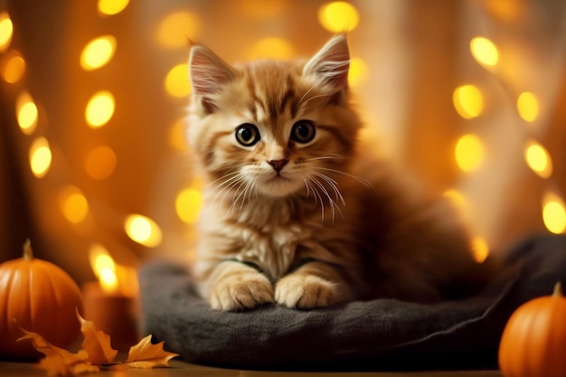 Charming and cute fluffy kitten