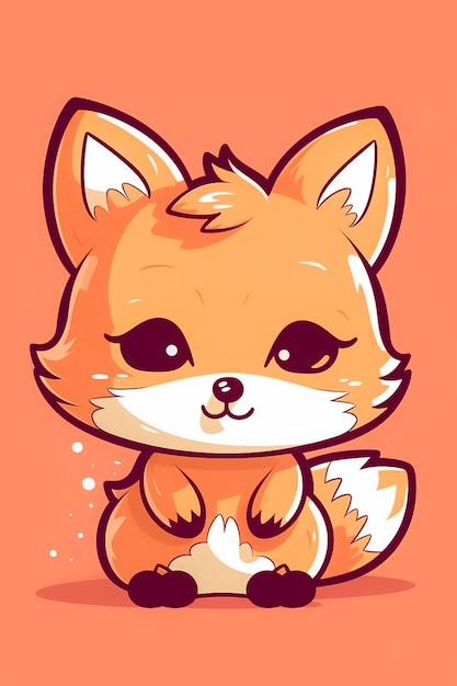 Charming and Cute Fox Character with a Grin Ai generated