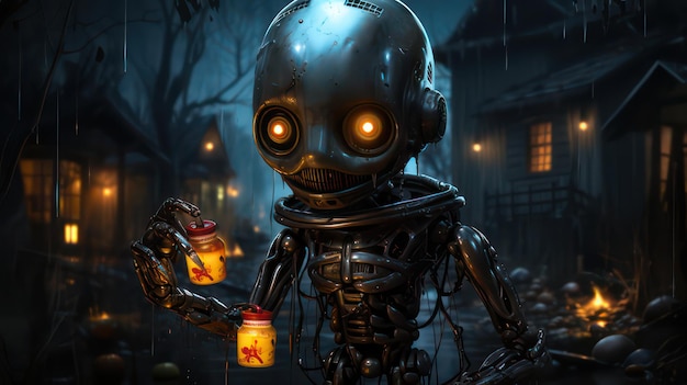 Charming Droid Treats Adding Delight to Halloween with Robotic Helpers