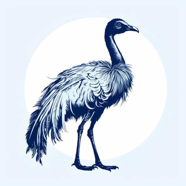 Premium AI Image  Blue Emu Bird Vector Illustration In Saturated Color  Style