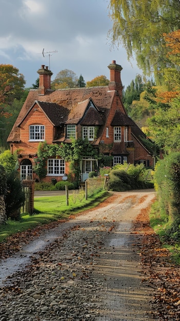 Photo charming english countryside cottage