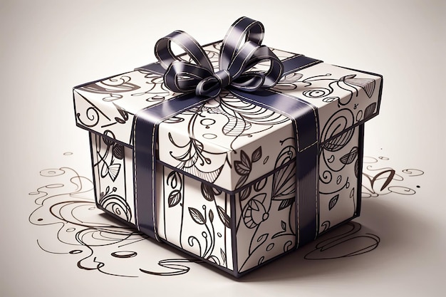 Charming Gifts HandDrawn Doodle of Gift Boxes