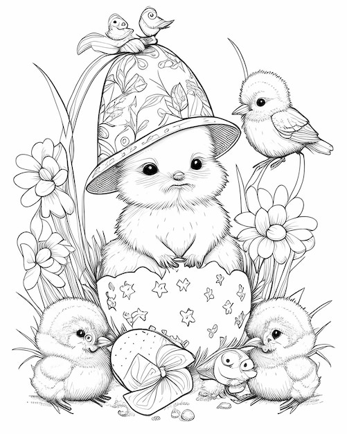 Charming Gnome and Friends Easter Coloring Delight