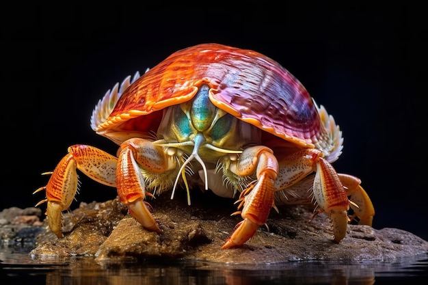 Charming Hermit Crab in Its Shell Home