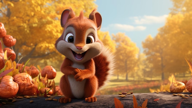 A charming illustration of a squirrel