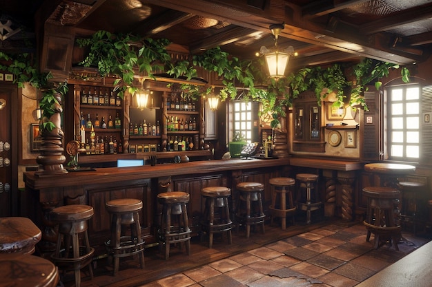 A charming Irish pub with traditional music and da