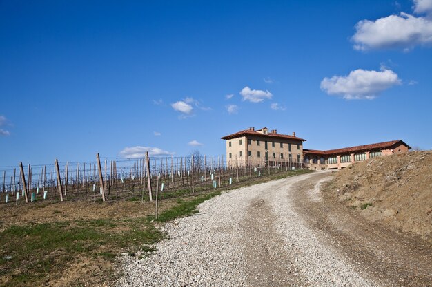 Charming Italian villa in Monferrato area (Piemonte region, north Italy) during spring season