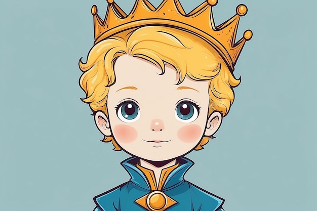 Очаровательный маленький принц, иллюстрация, нарисованная вручную