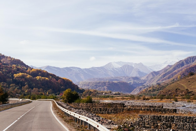 Charming magical nature majestic high mountains under the blue sky