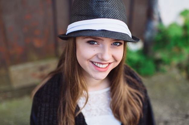 Charming model in hat