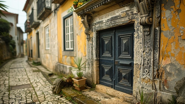 Charming Old European Street with Vintage Architecture