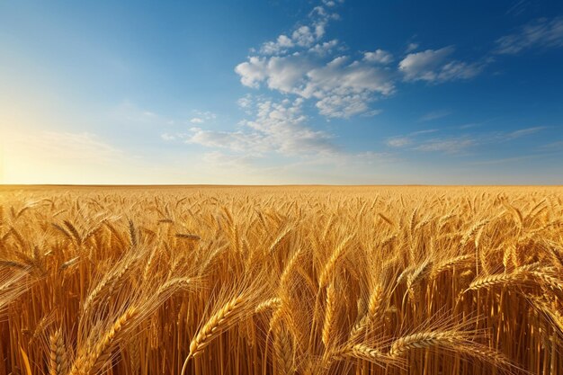 Charming old windmill surrounded by golden fields of wheat