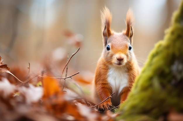 Charming Red Squirrel in the Forest