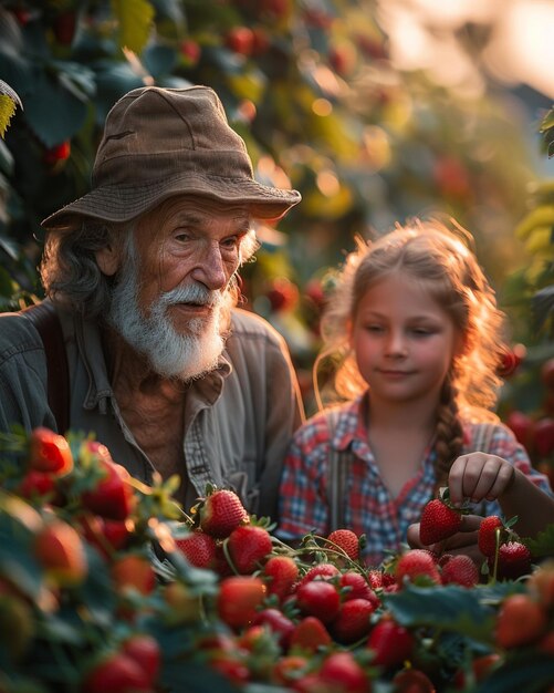 Photo a charming scene of grandparents background