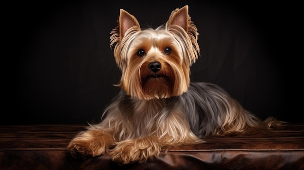 Charming Silky Terrier with glossy flowing hair