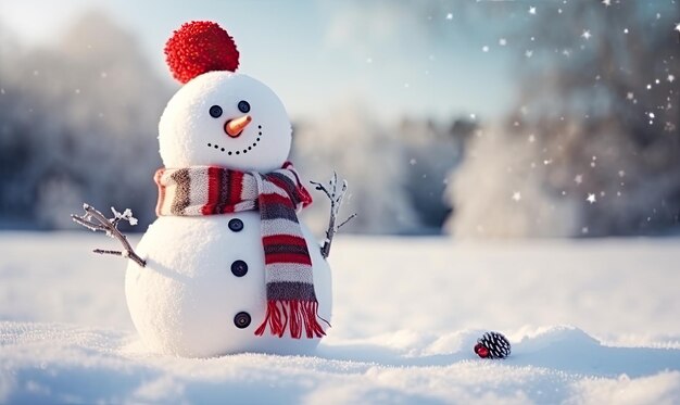 A Charming Snowman With Festive Accessories