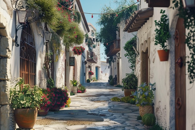 A charming Spanish village with narrow streets oct