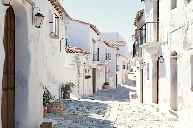 Photo charming spanish villages with whitewashed buildin