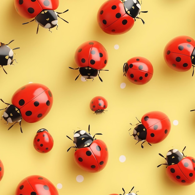 A charming tile adorned with delightful ladybugs their vibrant red bodies adorned with black spots