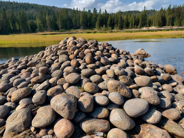 Charming view of piles of rocks