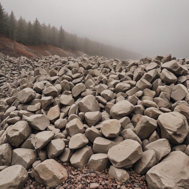 Charming view of piles of rocks