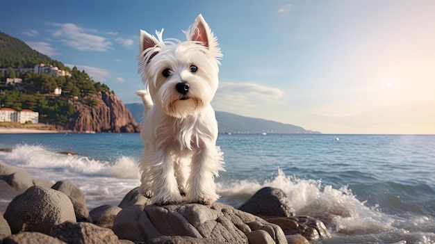 Charming West Highland White Terrier captured in a stunning frame