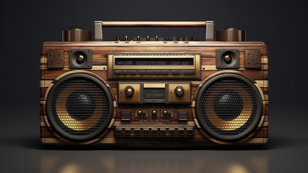 Photo charming wooden boombox with seamless wood grain texture