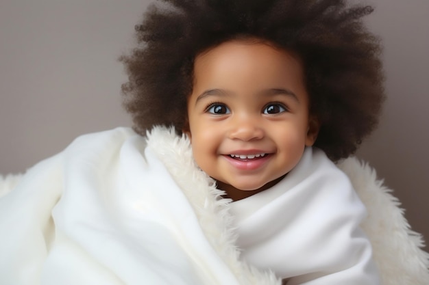 Photo a charming young child of african generative ai