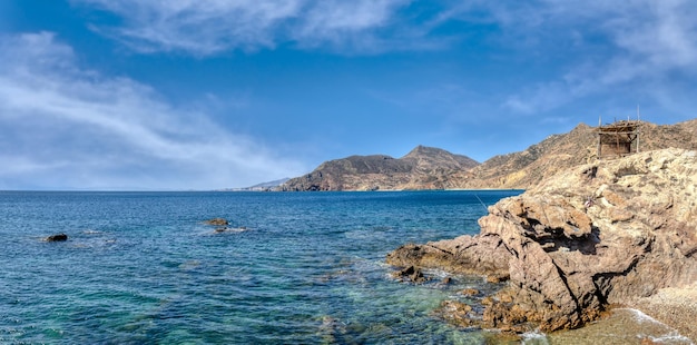 Photo charrana beach in nador city - morocco  perfect beach view summer holiday and vacation design