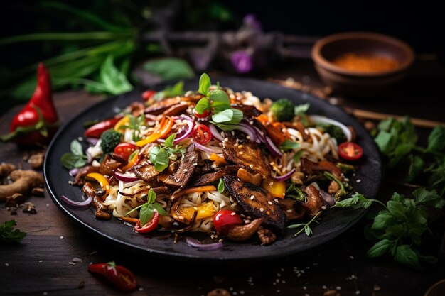 Charred Beef Udon Stir Fry