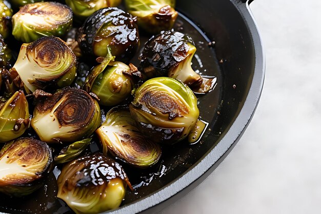 Charred Brussels Sprouts With Warm Honey