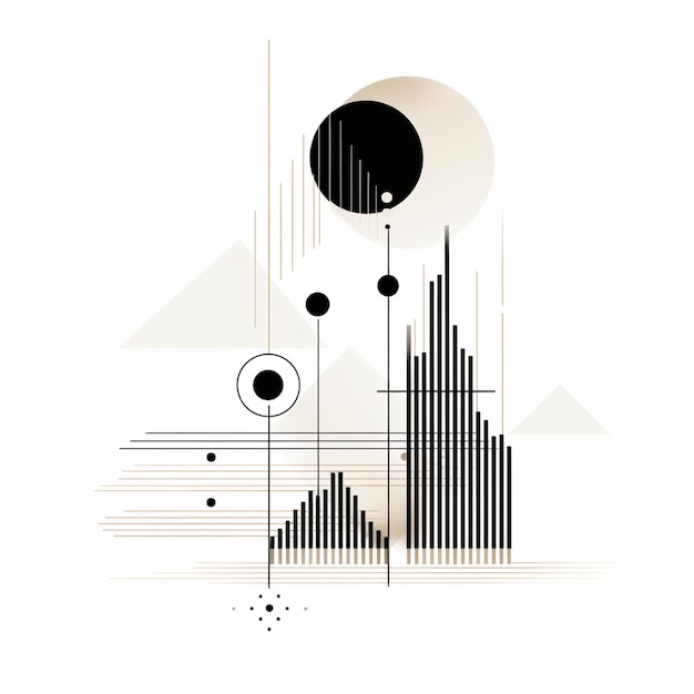 Photo a chart of black and white line art of minimalist