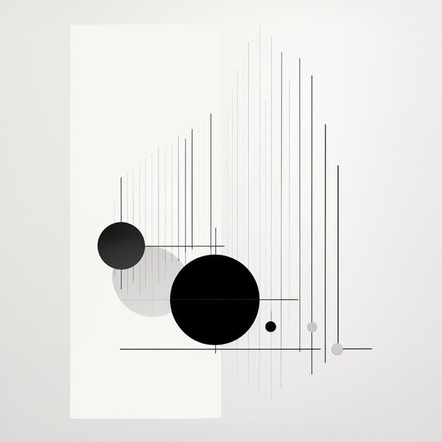 A chart of Black and white line art of Minimalist