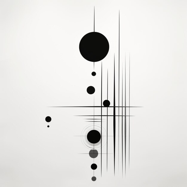 A chart of Black and white line art of Minimalist