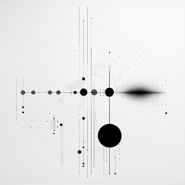 A chart of Black and white line art of Minimalist