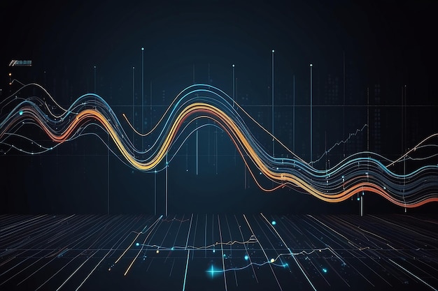 Chart financial asset movement abstract lines background design