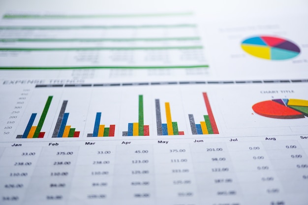 グラフグラフ用紙。財務、勘定、統計、分析研究データ経済、ビジネス