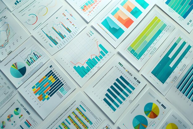 Photo a chart of graphs and charts with a graph on it