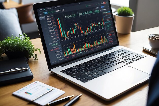 Chart of stock market investment trade