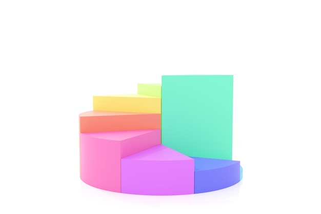 Foto grafici e grafici diagramma a torta per la presentazione aziendale rendering 3d