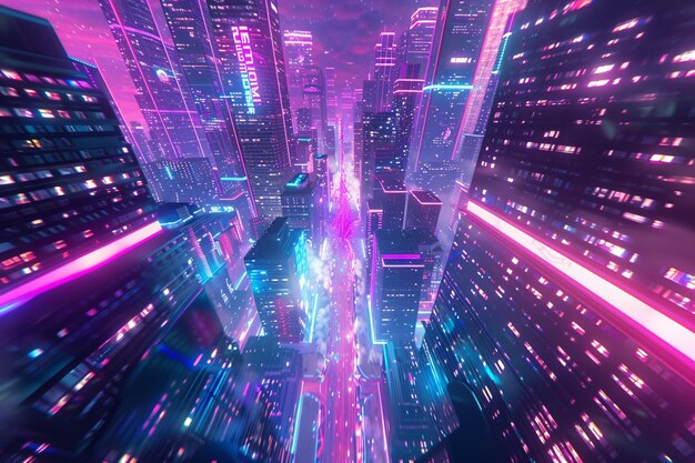 Chase through a neon drenched labyrinth of digital generative ai