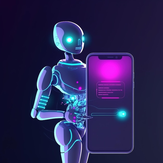 Chat bot set using and chatting artificial intelligence chat bot developed by tech company digital chat bot robot application conversation assistant conceptillustration