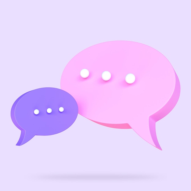 Photo chat bubble icon minimal chat discussion box 3d render