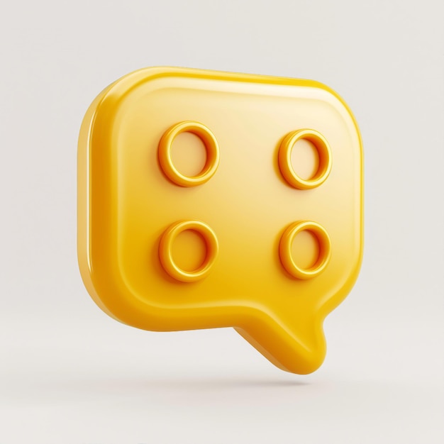 chat icon 3D render white background generative AI