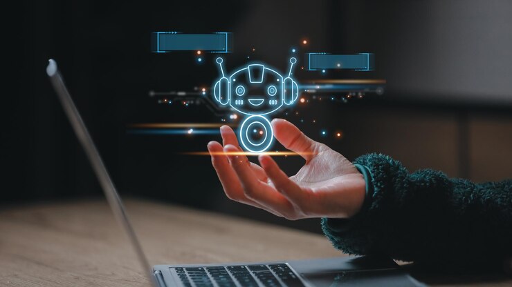 Photo chatbot are application and global connection ai artificial intelligence